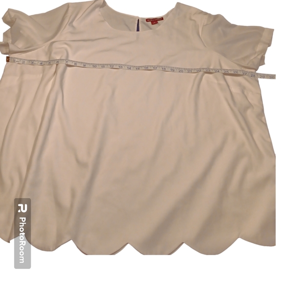 Jessica London vintage Women's Plus Size White Blouse with Scalloped bot… - Picture 6 of 11